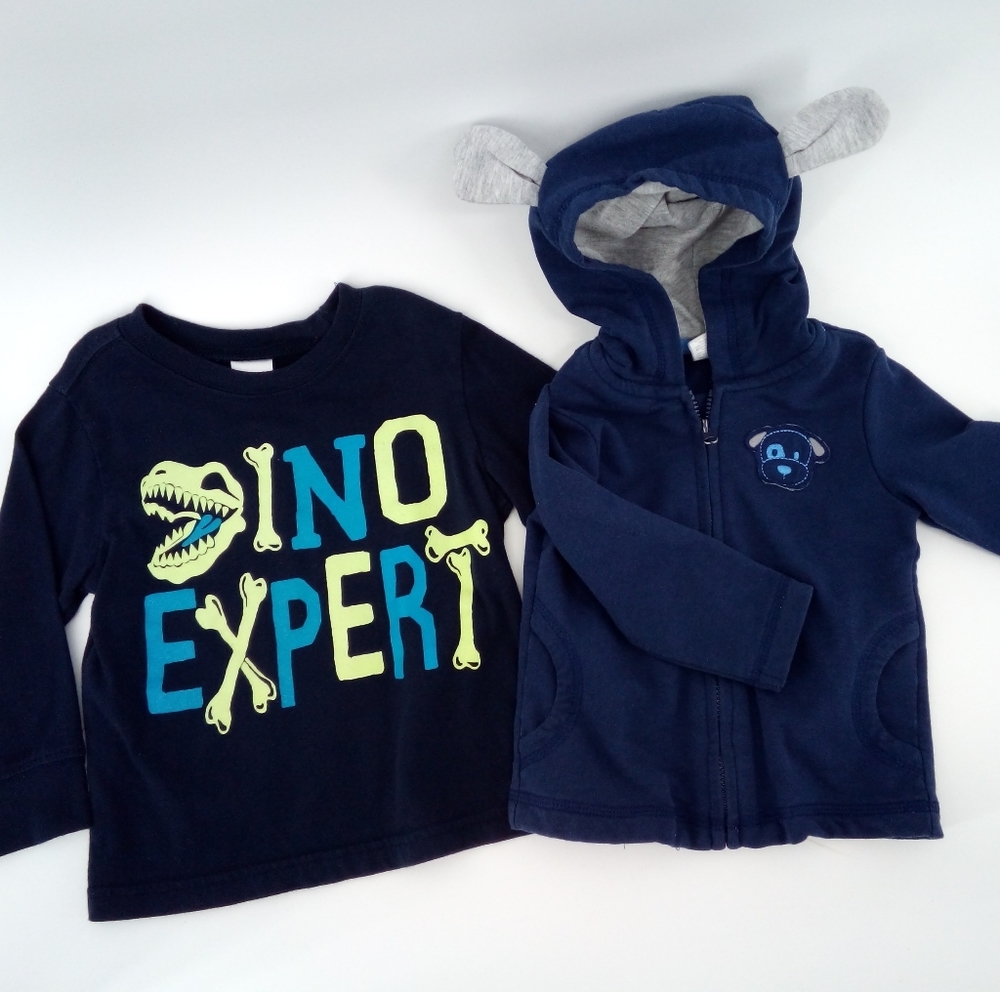 Gymboree Baby Tops Bundle 12-18 Months Cotton Blend Hoodie Long Sleeve Tee